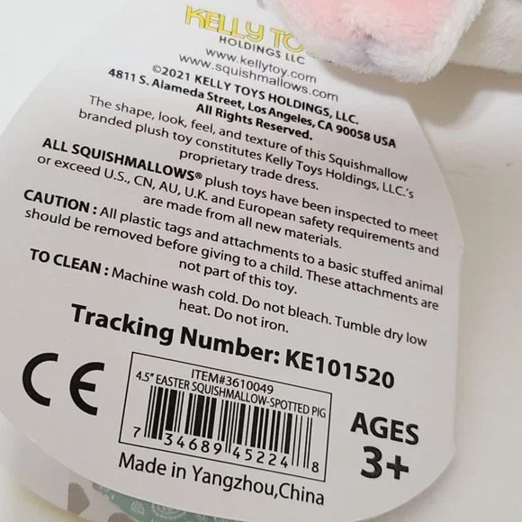 Squishmallow Rosie The Spotted Pig 4.5 Inch Kellytoy Marshmallow Soft Plush - Picture 4 of 4